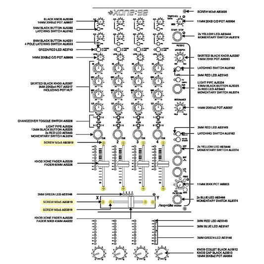 Allen & Heath Fader Screw AB3819 Location