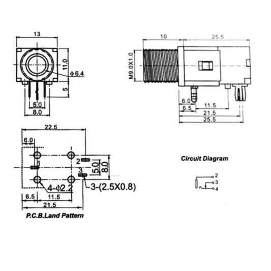 BOSS 6.35mm (1/4") Output Jack Socket