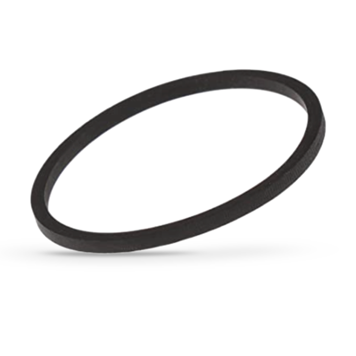 A thick, black rubber drive belt designed for an electronic loading mechanism, shown from a slightly elevated side angle. The belt is circular with a flat cross-section and a smooth matte finish, casting a soft shadow on a plain white background.