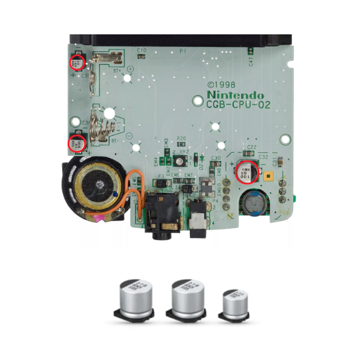 Game Boy Color Capacitor Repair Kit