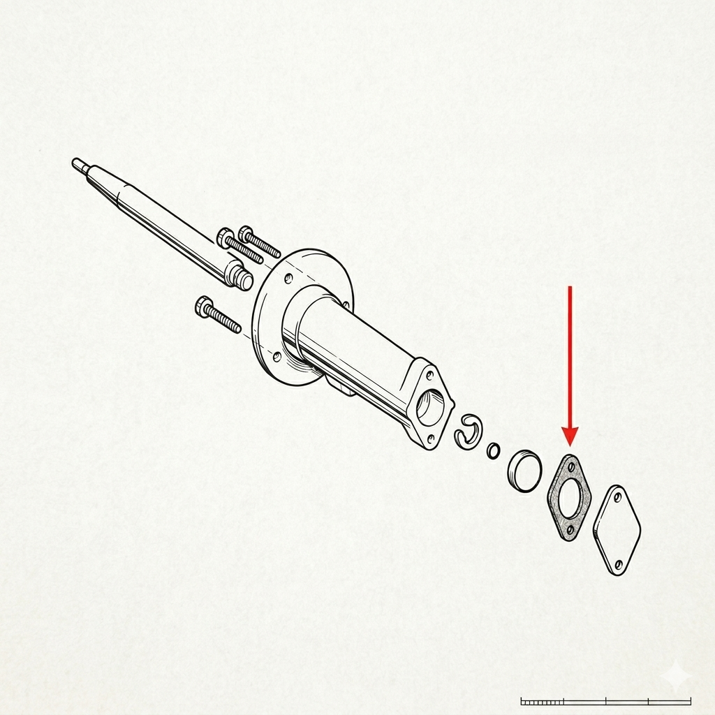 An exploded line drawing diagram showing the assembly components of a turntable main spindle and bearing housing, likely for a Garrard 301 or 401 model.