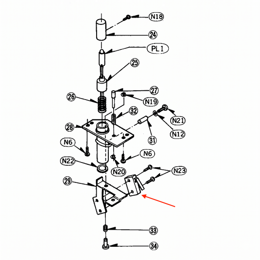 Technical exploded diagram of a Technics turntable target light assembly, detailing individual internal components, screws, springs, and the micro switch, with labeled parts for repair and service reference.