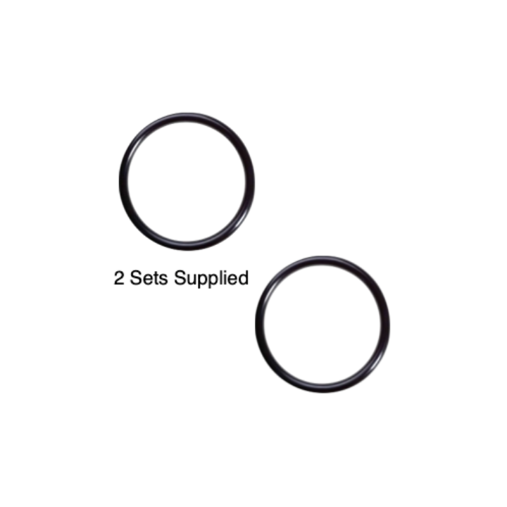 Two black o-rings on a white background with text indicating '2 Sets Supplied'.