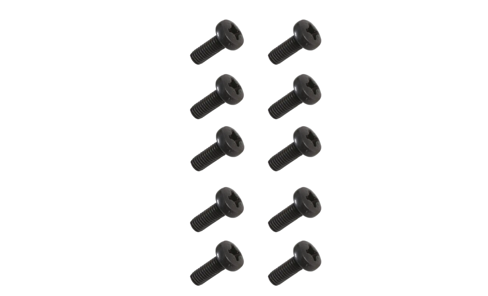 Black Pan Head Pozidriv Machine Screws M3.5 x 10mm