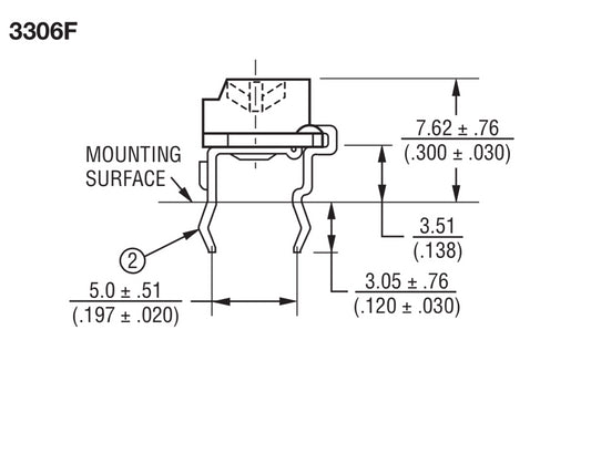 BOURNS 50 kohm Trimmer 3306F-1-503 - Spared Parts UK