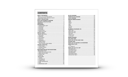 Denon DRA-F109 Service Manual Complete