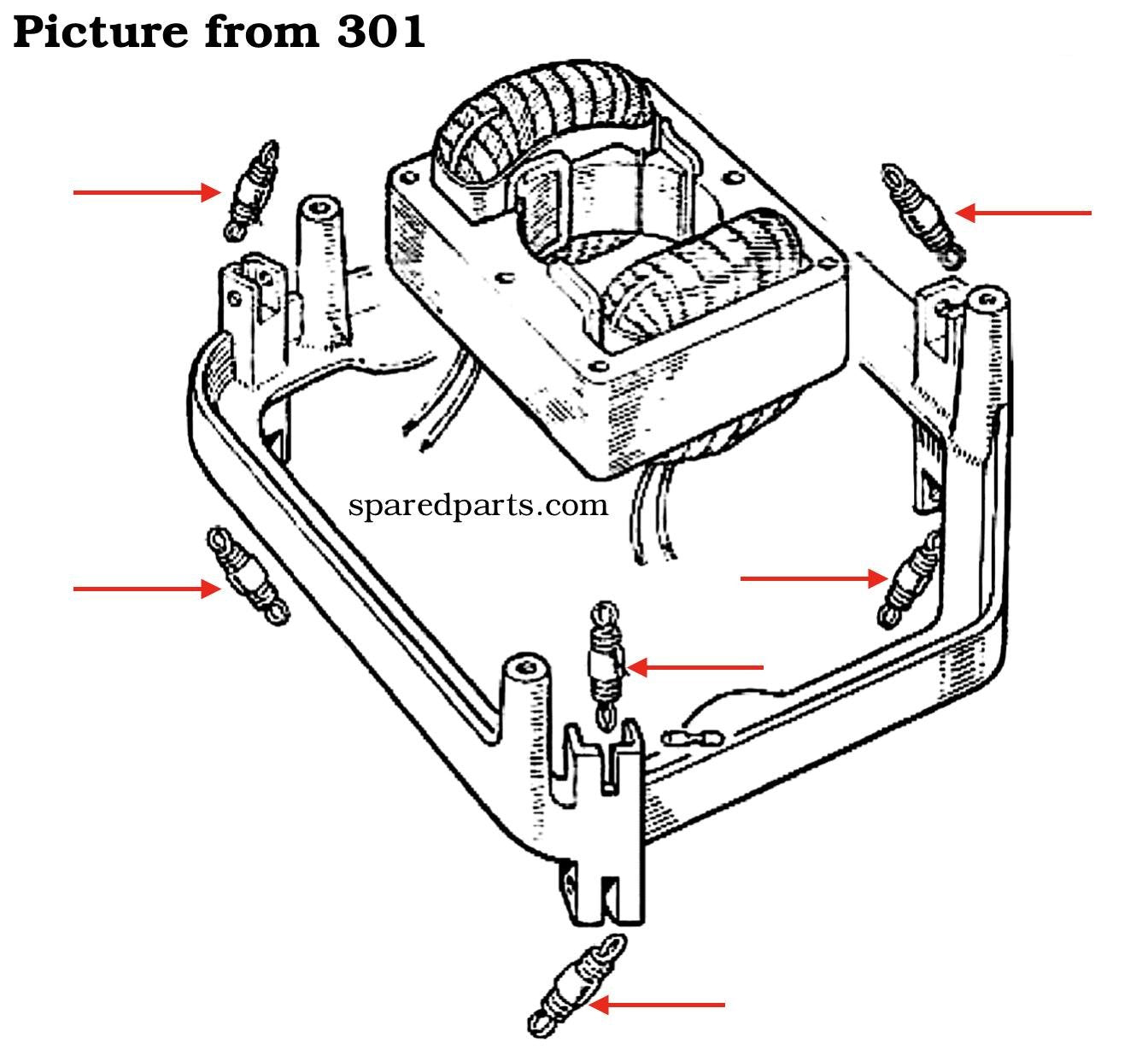 Garrard 301 401 Spring Rubber Sleeves