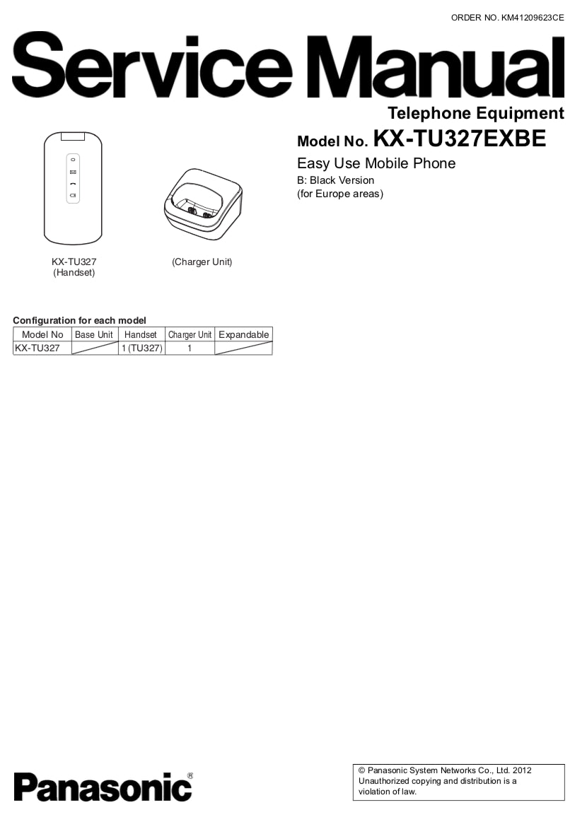 Panasonic KX-TU327 Service Manual Complete