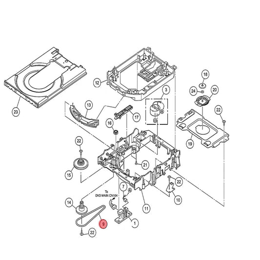Pioneer Loading Belt VEB1358 exploded view
