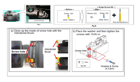 Panasonic DMC-GH3 LCD Hinge Repair Kit VHD2138KT
