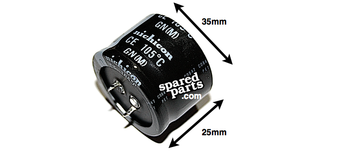 Nichicon 220uF 450V 35 x 25mm 105 DEG Series GN - Spared Parts UK