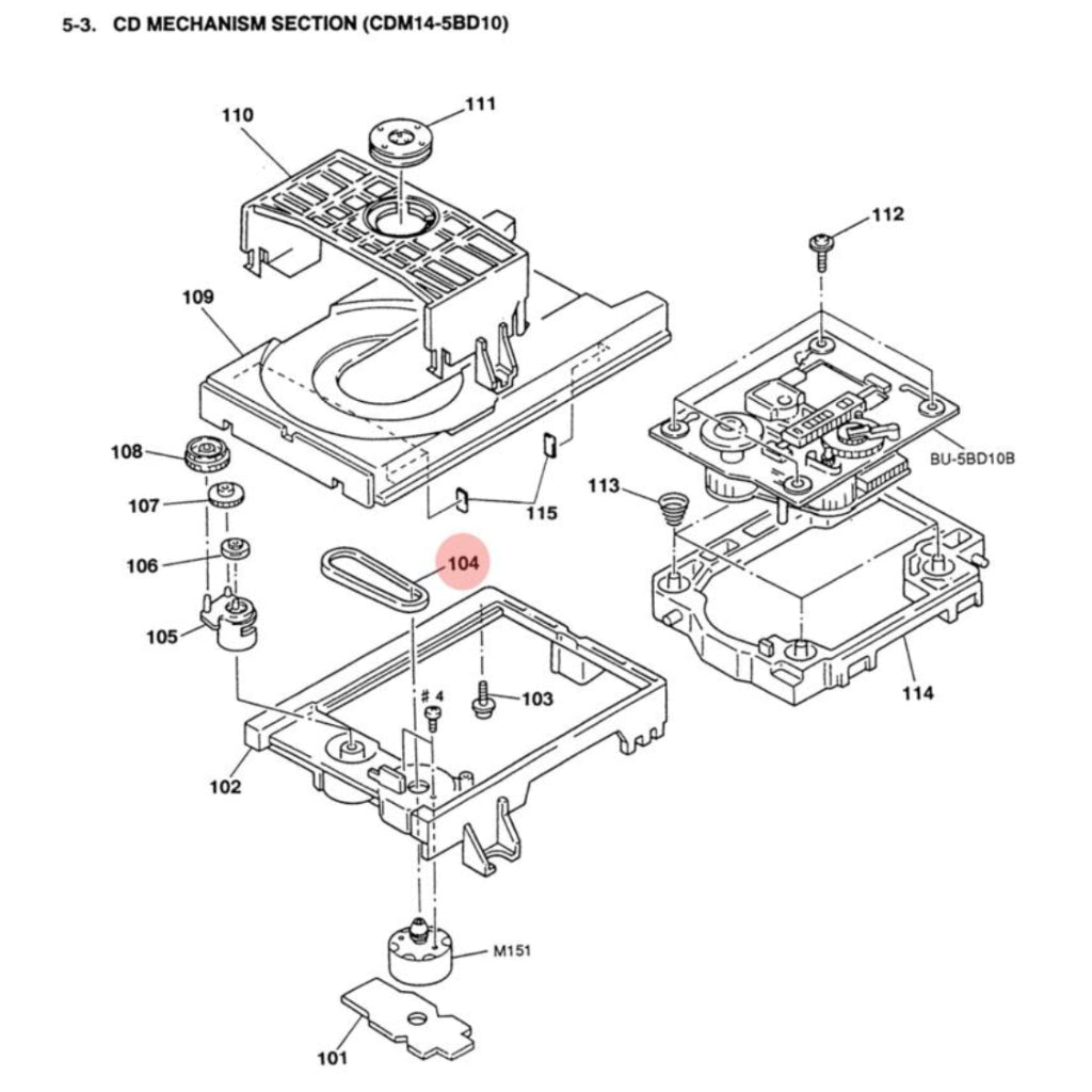 Sony Belt (Square) 4-927-649-01 exploded view