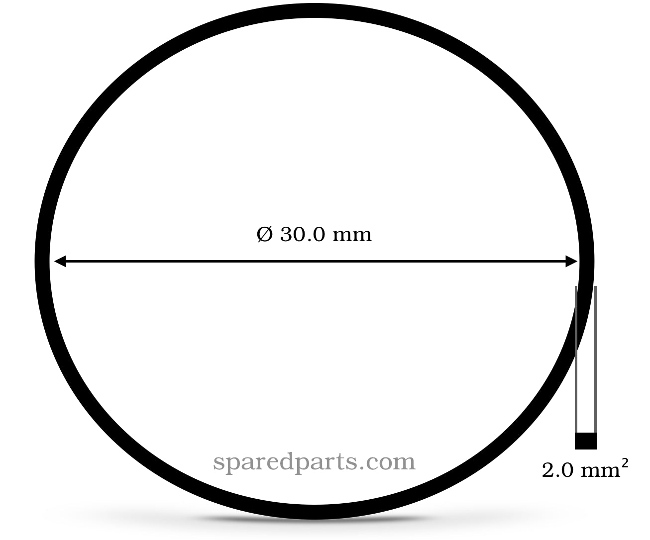Square Section Belt Ø 30.0 x 2.0 mm²