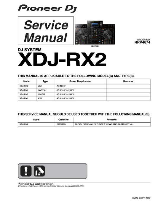 Pioneer XDJ-RX2 Service Manual Complete RRV4674