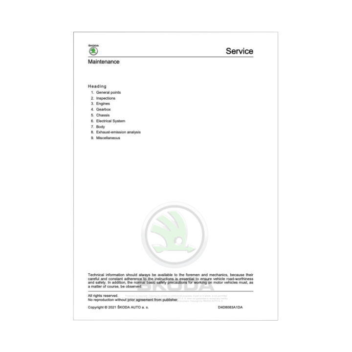 Skoda Kushaq Service Manual 2021-2023