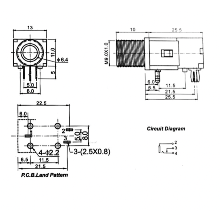 BOSS 6.35mm Output Jack Socket CEB-3