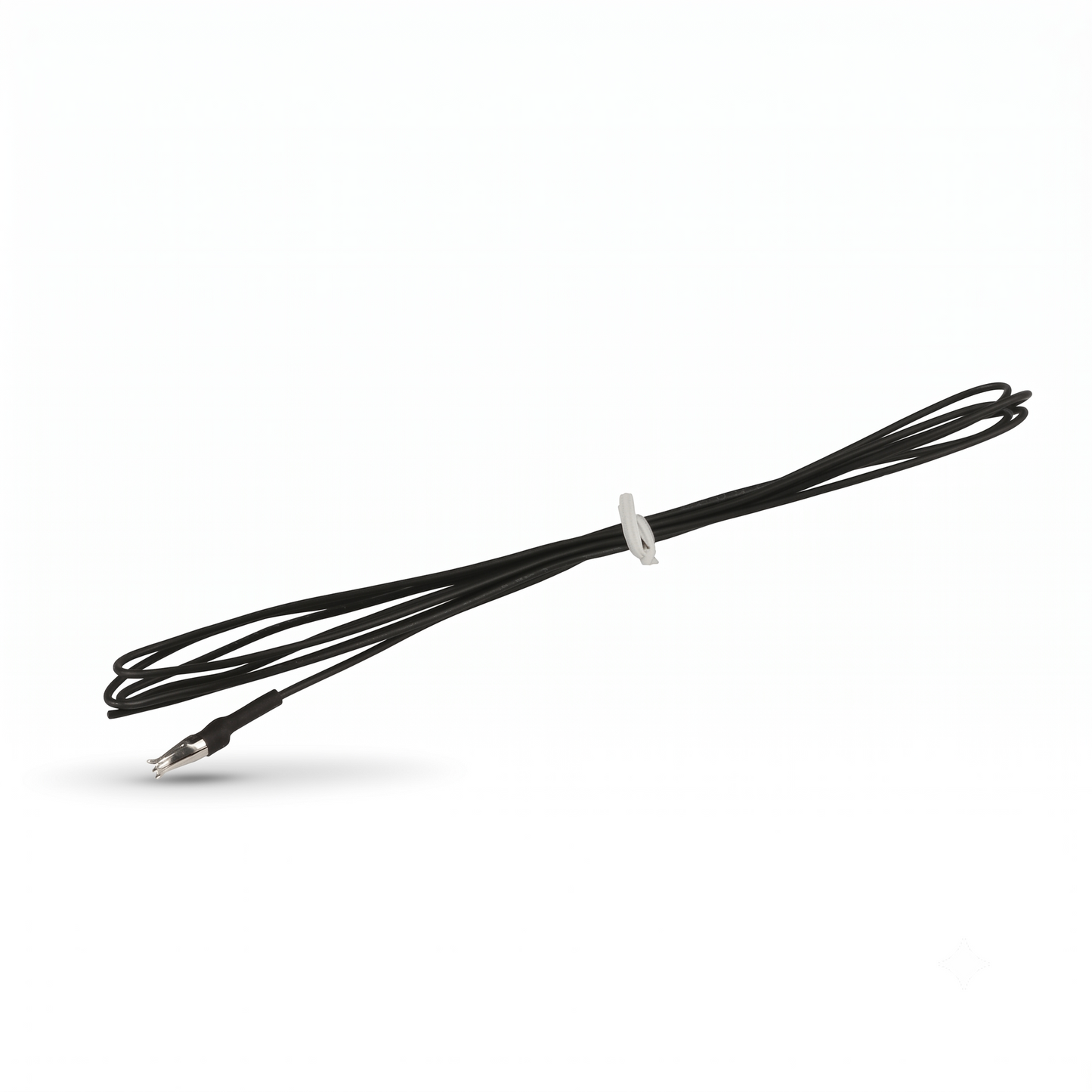 Denon DAB and FM aerial antenna wire (Part 00D3950026005), a thin black cable bundled with a white twist tie against a clean white background.