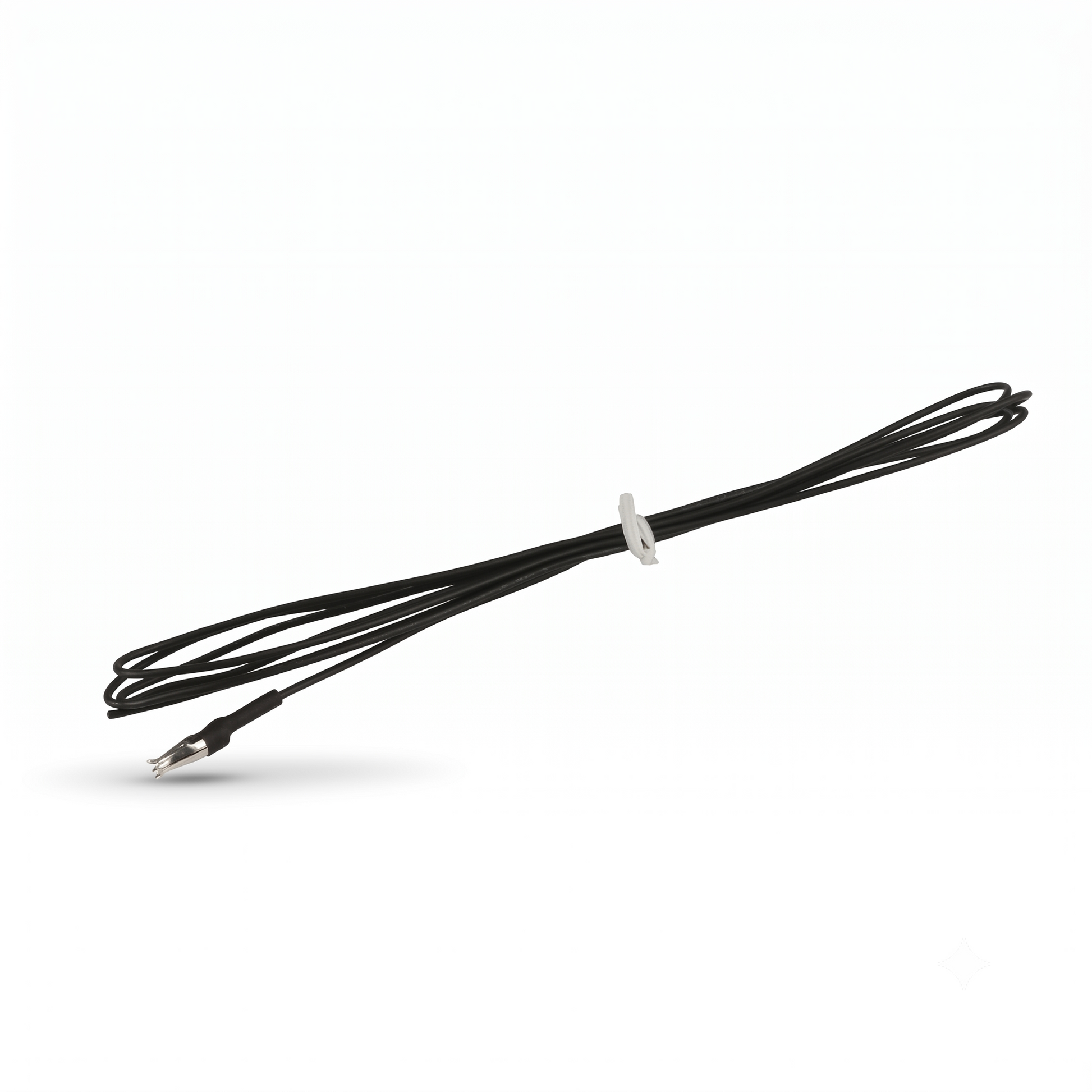Denon DAB and FM aerial antenna wire (Part 00D3950026005), a thin black cable bundled with a white twist tie against a clean white background.