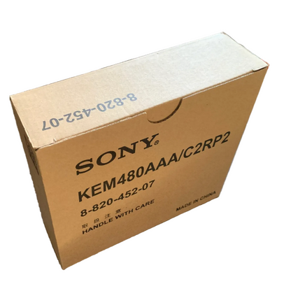 Cardboard box with Sony branding on a white background