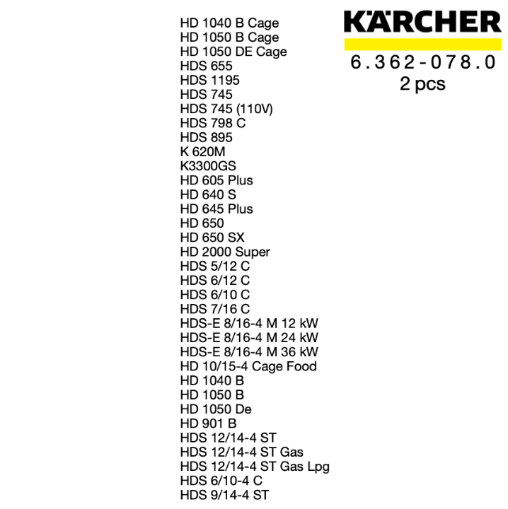 Karcher O-Ring Seal 6.362-078.0