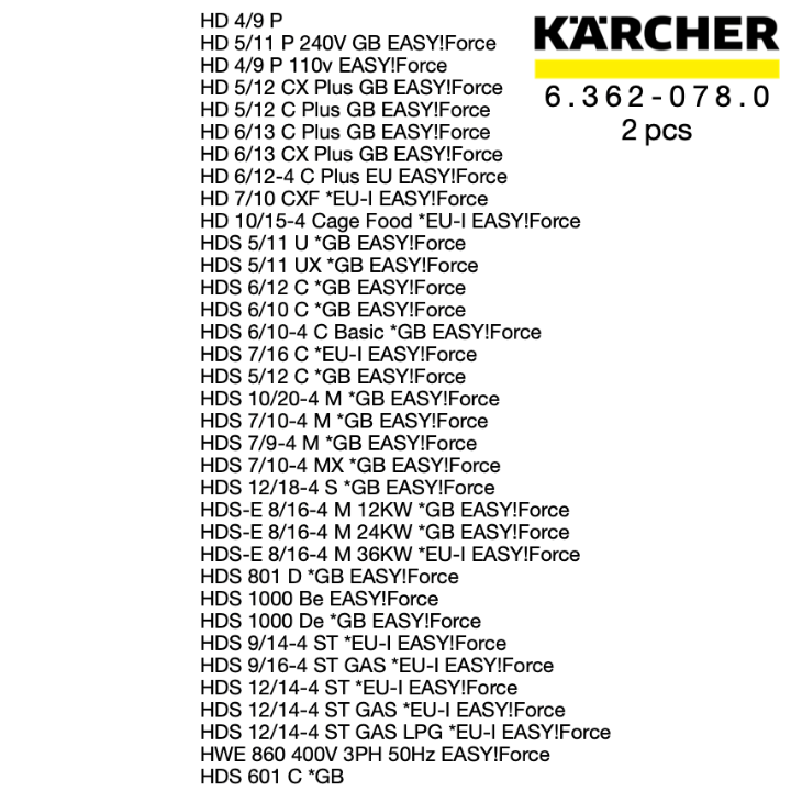 Karcher O-Ring Seal 6.362-078.0