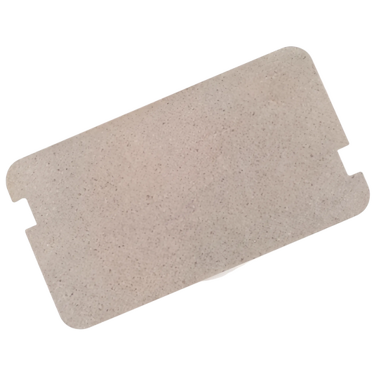 Miele microwave waveguide cover replacement part number 6636830, a rectangular grey mica sheet with side cutouts, shown on a clean white background.