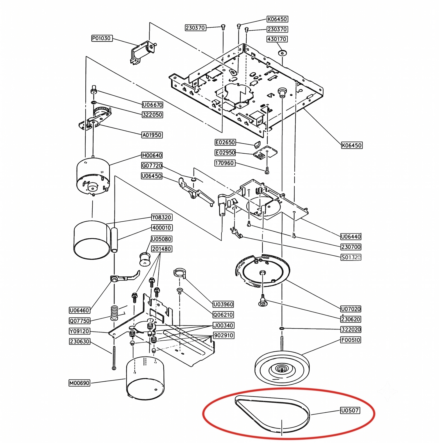 NAD U05070 Flat Drive Belt (Capstan)
