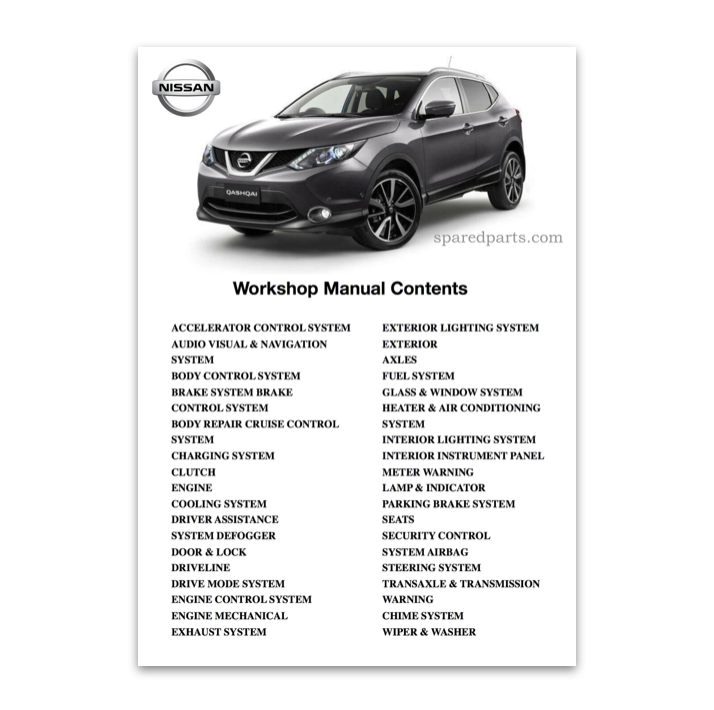 Nissan Qashqai J11 2013 - 2017 Workshop Manual (Download)