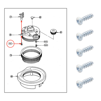 Technics Arm Rest Screw SL-1200 SL-1210 XTN3+8B