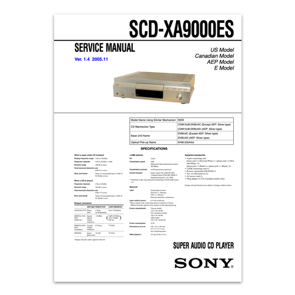Sony SCD-XA9000ES Service Manual