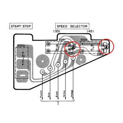 Technics 33 45 Speed Indicator LED SVDPR3902S-9 red diagram