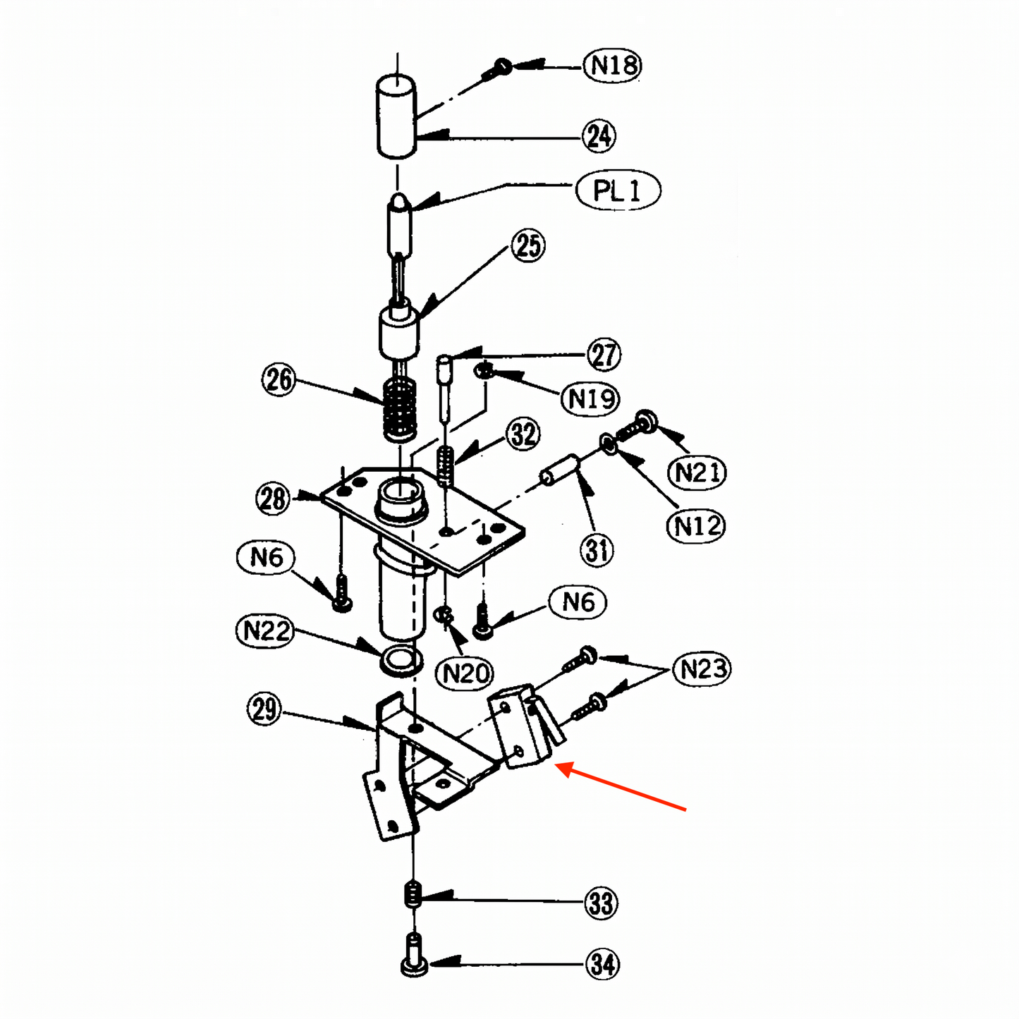 Technical exploded diagram of a Technics turntable target light assembly, detailing individual internal components, screws, springs, and the micro switch, with labeled parts for repair and service reference.