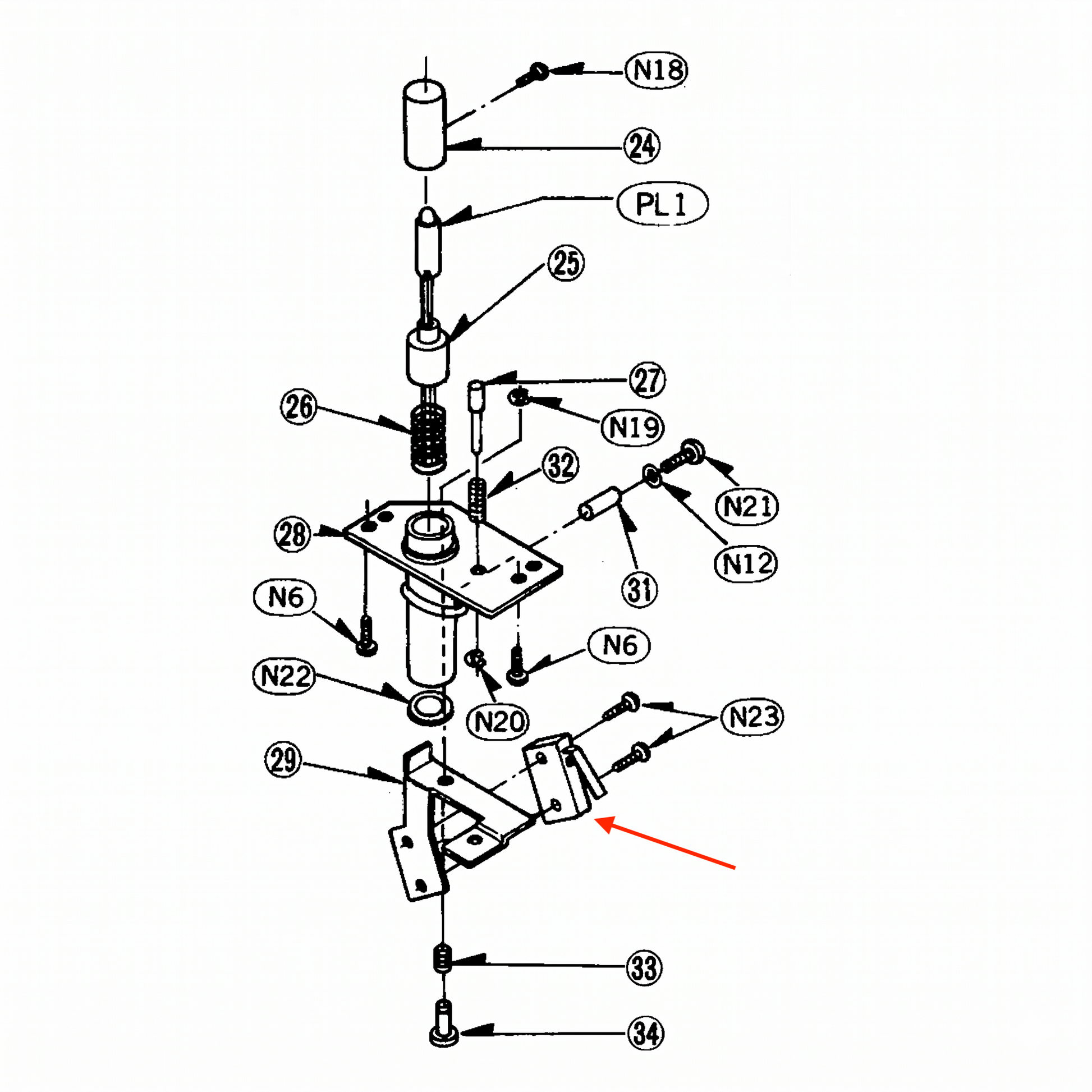 Technical exploded diagram of a Technics turntable target light assembly, detailing individual internal components, screws, springs, and the micro switch, with labeled parts for repair and service reference.