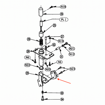 Technical exploded diagram of a Technics turntable target light assembly, detailing individual internal components, screws, springs, and the micro switch, with labeled parts for repair and service reference.