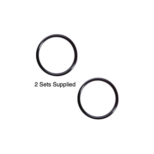 Two black o-rings on a white background with text indicating '2 Sets Supplied'.