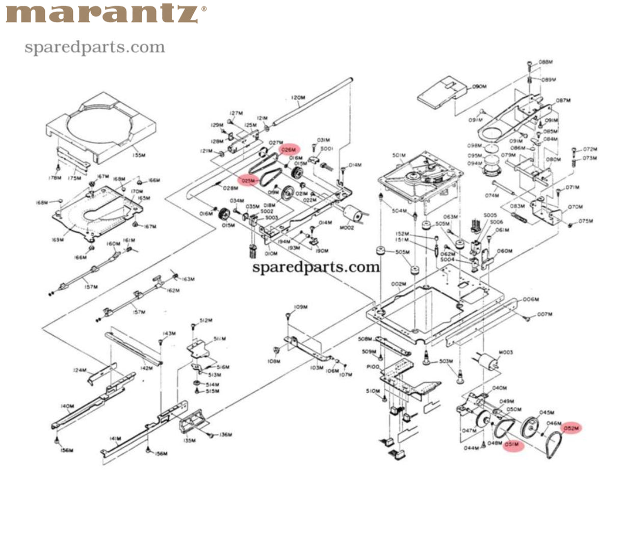 Marantz CD-10/16/94/95 Mechanism Belt Kit
