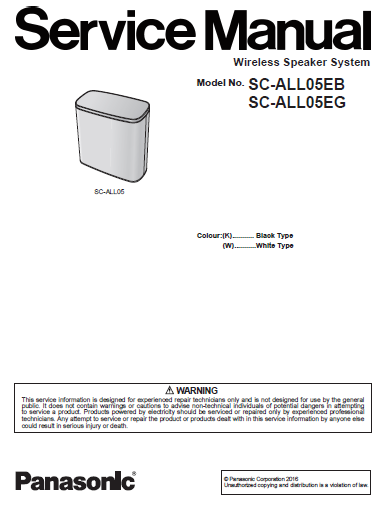 Panasonic SC-ALL05EB SC-ALL05EG Service Manual
