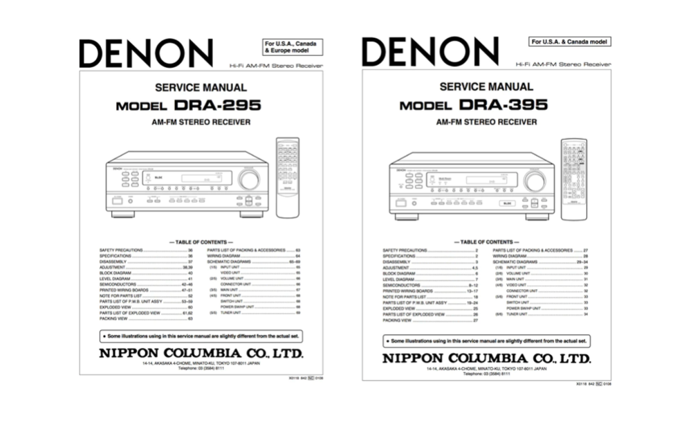 DENON DRA-295 DRA-395 Service Manual Complete