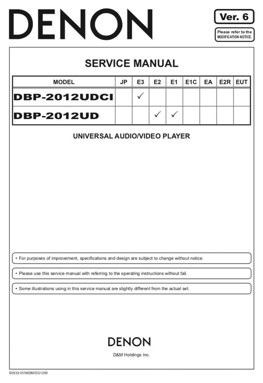DENON DBP-2012UDCI Service Manual - Spared Parts UK