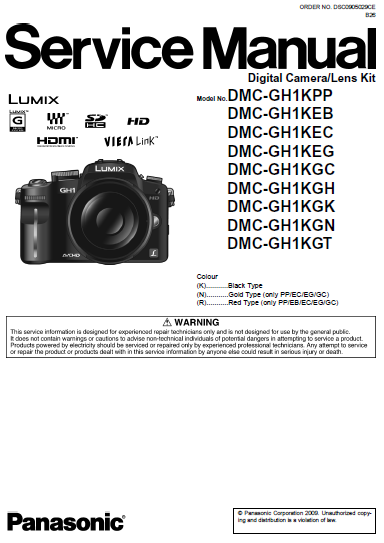 Panasonic DMC-GH1 Service Manual Complete