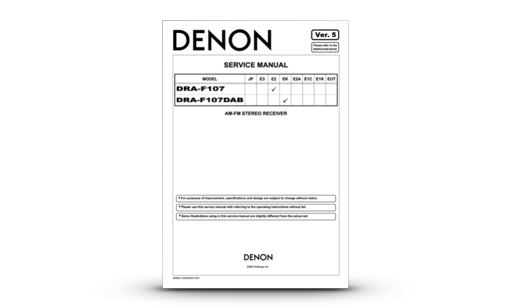 Denon DRA-F107 DRA-F107DAB Service Manual