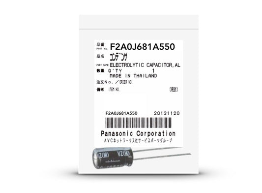 Panasonic Capacitor 680uF 6.3V F2A0J681A550