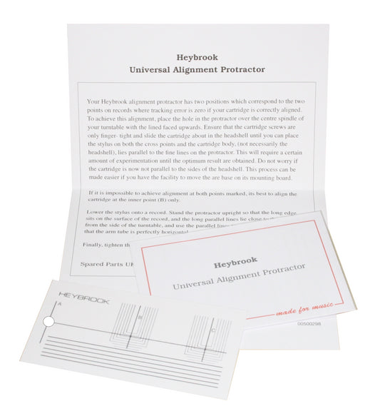 Heybrook Cartridge Alignment Protractor