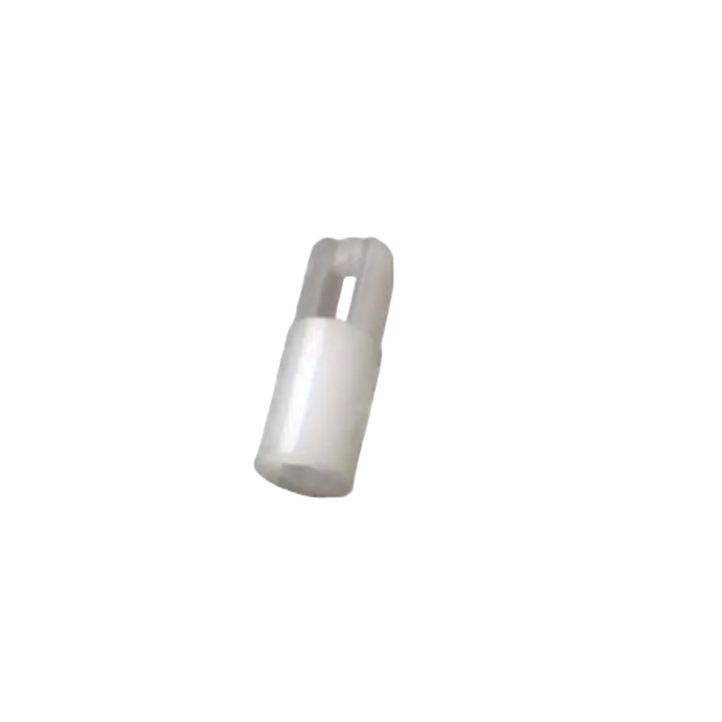 White plastic lock on a white background