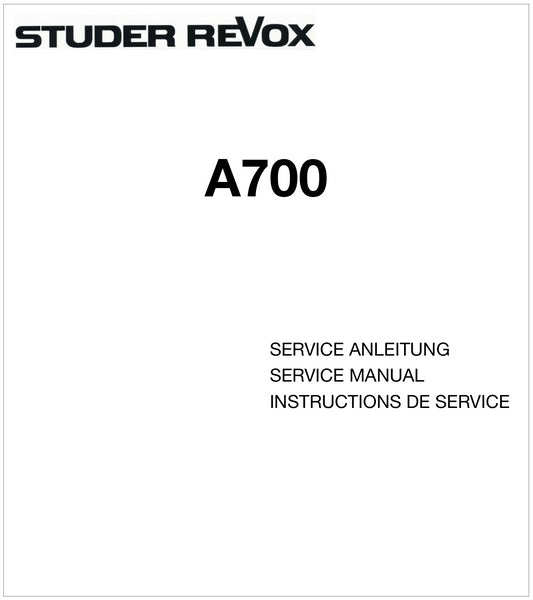 Revox A700 Service Manual Complete