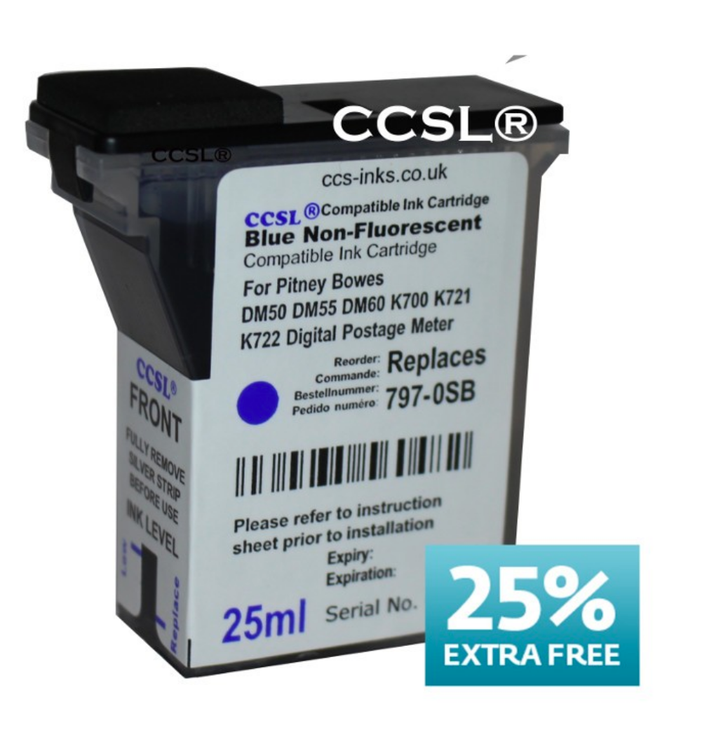 Pitney Bowes Blue Compatible Ink Cartridge