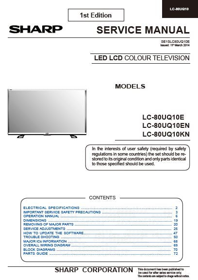 Sharp LC-80UQ10 Service Manual Complete