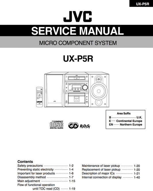 JVC UX-P5R Service Manual Complete - Spared Parts UK