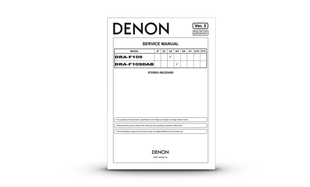 Denon DRA-F109 Service Manual Complete