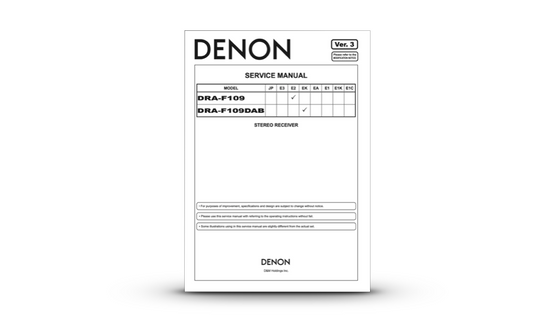 Denon DRA-F109 Service Manual Complete